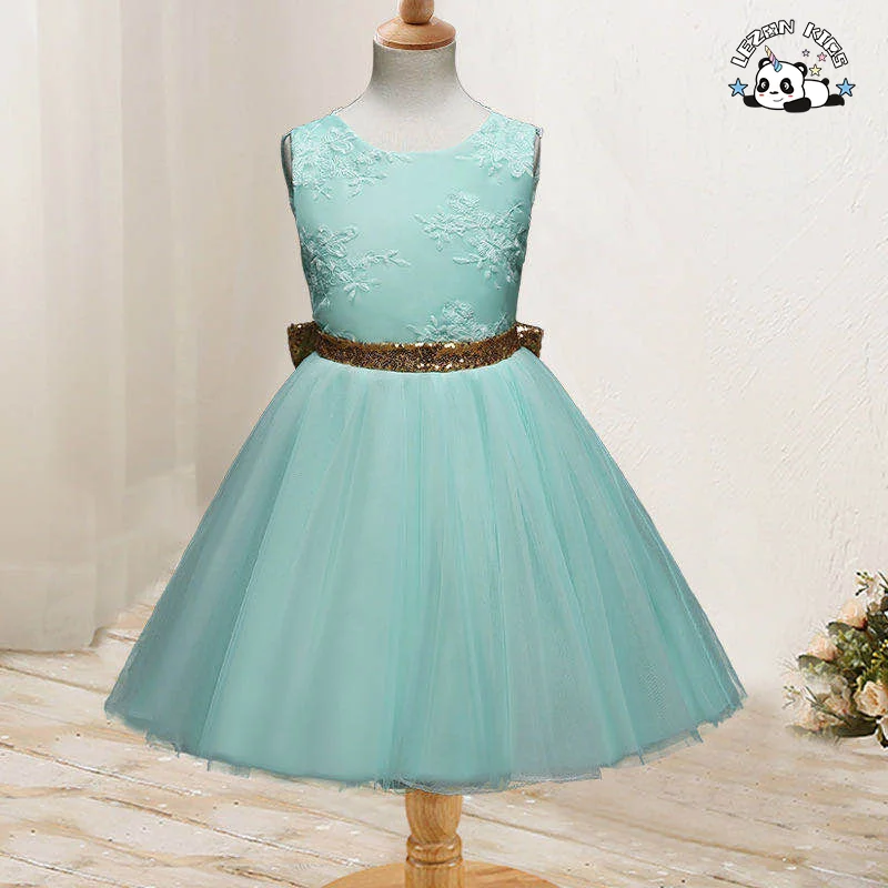 LEZONKIDS - New Fashion Sequin Flower Princess Dress Kids Birthday Wedding Toddler Baby Girls Clothes Children Clothing Dress for Kids
